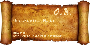 Oreskovics Maja névjegykártya